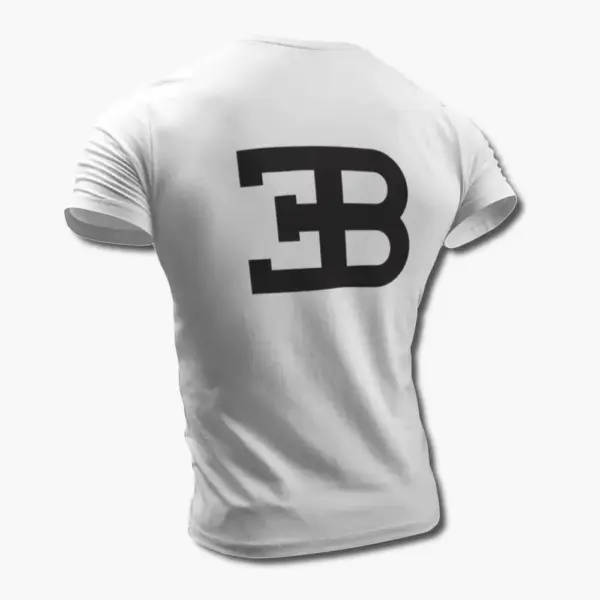 Bugatti T-Shirt, Bugatti Logo White Tee Shirt - Image 2