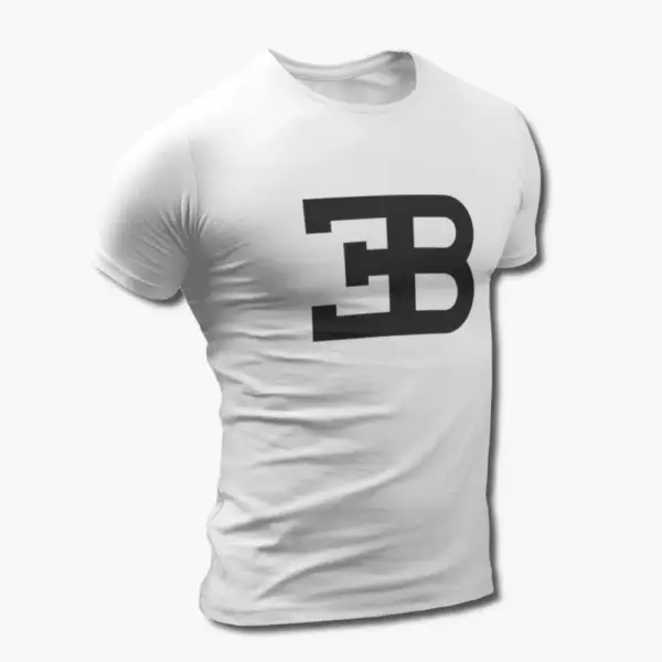 Bugatti T-Shirt, Bugatti Logo White Tee Shirt