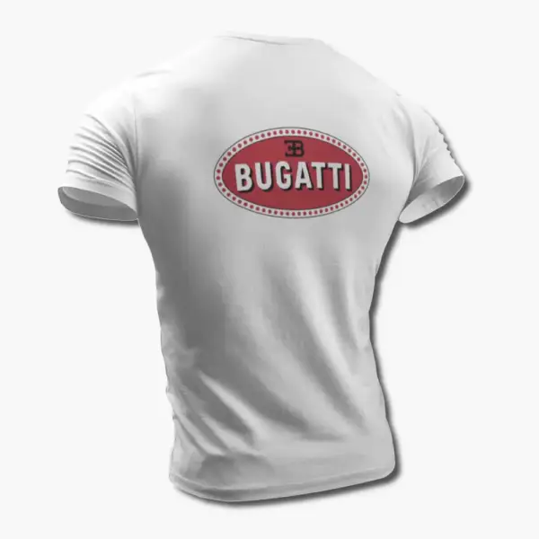 Bugatti T-Shirt, Bugatti Logo White Tee Shirt - Image 2