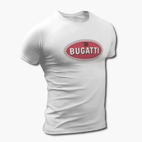 Bugatti T-Shirt, Bugatti Logo White Tee Shirt