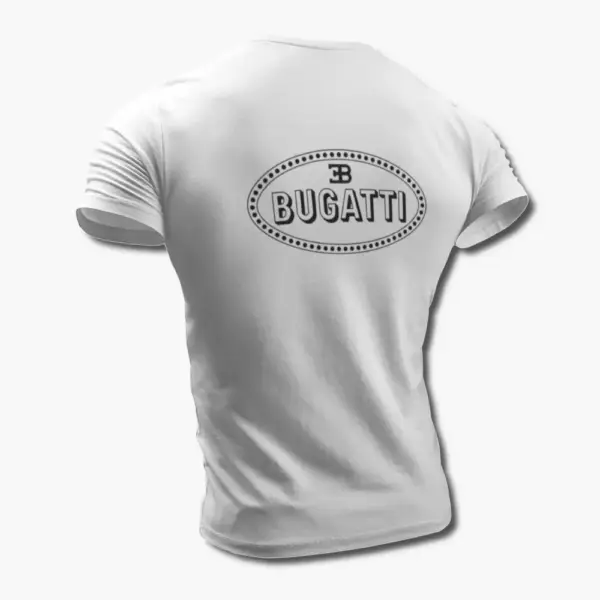 Bugatti T-Shirt, Bugatti Logo White Tee Shirt - Image 2