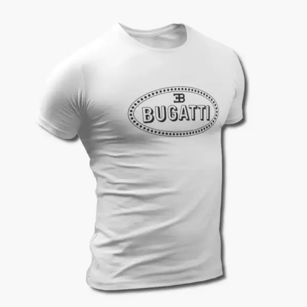 Bugatti T-Shirt, Bugatti Logo White Tee Shirt