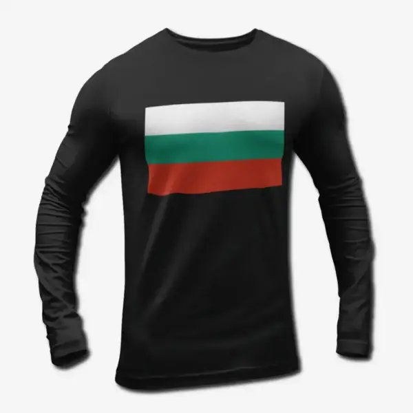 Bulgaria Flag Long Sleeve T-Shirt, Bulgaria's National Flag Long Sleeve Tee Shirt