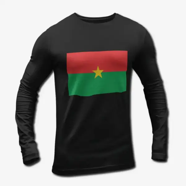Burkina Faso Flag Long Sleeve T-Shirt, Burkina Faso's National Flag Long Sleeve Tee Shirt