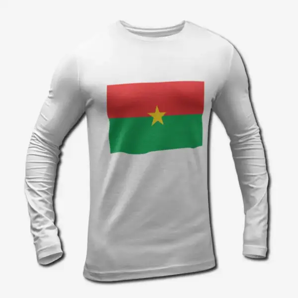 Burkina Faso Flag Long Sleeve T-Shirt, Burkina Faso's National Flag Long Sleeve Tee Shirt