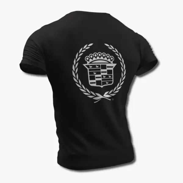 Cadillac T-Shirt, Cadillac Logo Black Tee Shirt - Image 2