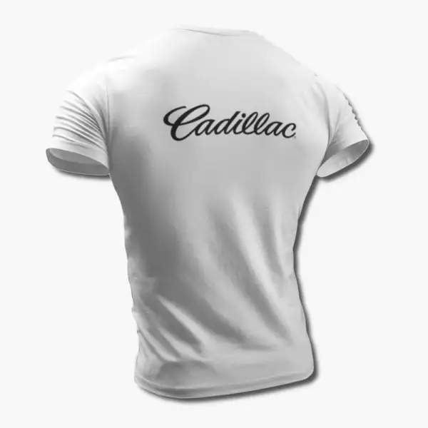 Cadillac T-Shirt, Cadillac Logo White Tee Shirt - Image 2
