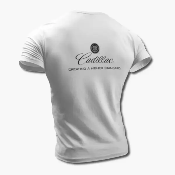 Cadillac T-Shirt, Cadillac Logo White Tee Shirt - Image 2