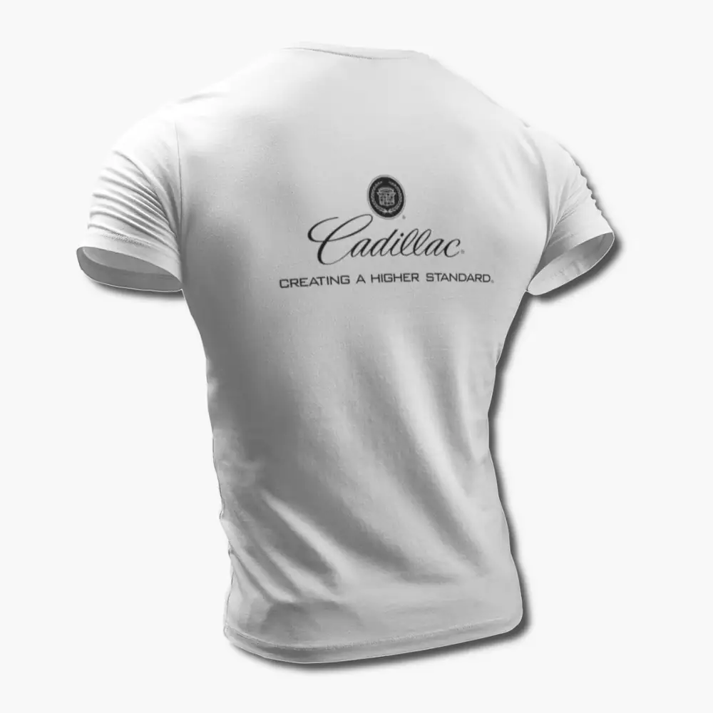 Cadillac T-Shirt, Cadillac Logo White Tee Shirt - Image 2