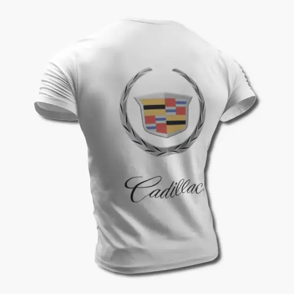 Cadillac T-Shirt, Cadillac Logo White Tee Shirt - Image 2