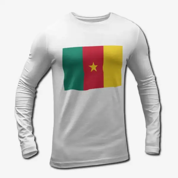 Cameroon Flag Long Sleeve T-Shirt, Cameroon's National Flag Long Sleeve Tee Shirt