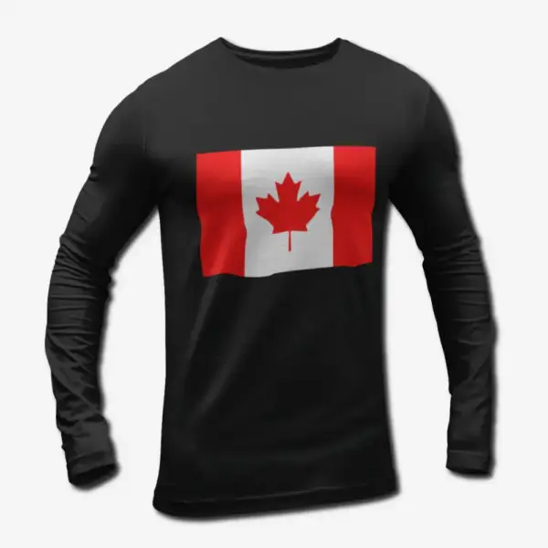 Canada Flag Long Sleeve T-Shirt, Canada's National Flag Long Sleeve Tee Shirt