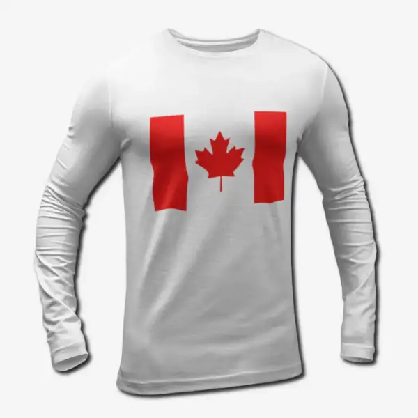 Canada Flag Long Sleeve T-Shirt, Canada's National Flag Long Sleeve Tee Shirt