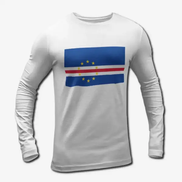 Cape Verde Flag Long Sleeve T-Shirt, Cape Verde's National Flag Long Sleeve Tee Shirt