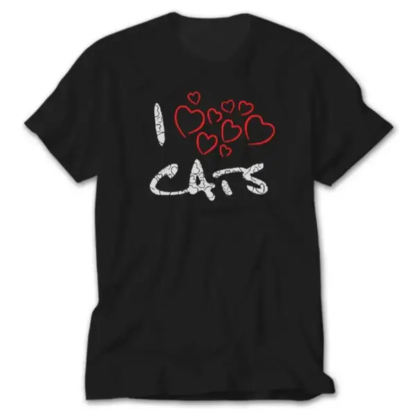 Cat T-Shirt, I Love Cats Tee Shirt