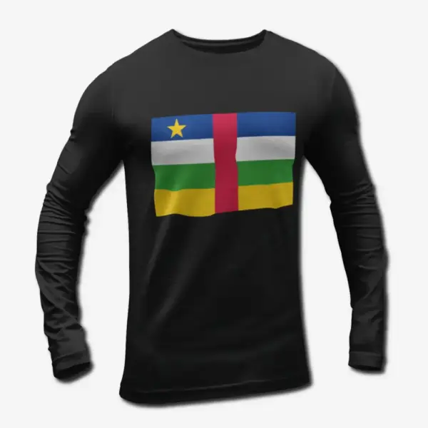 Central African Republic Flag Long Sleeve T-Shirt, Central African Republic's National Flag Long Sleeve Tee Shirt