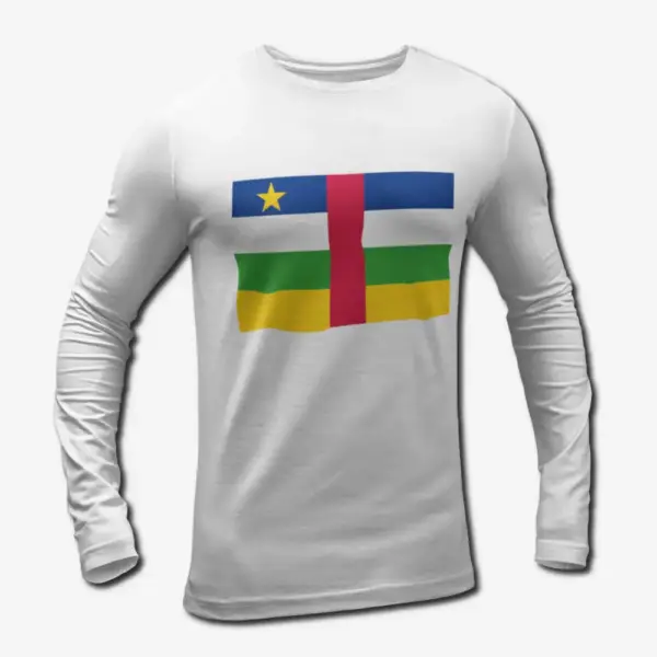 Central African Republic Flag Long Sleeve T-Shirt, Central African Republic's National Flag Long Sleeve Tee Shirt