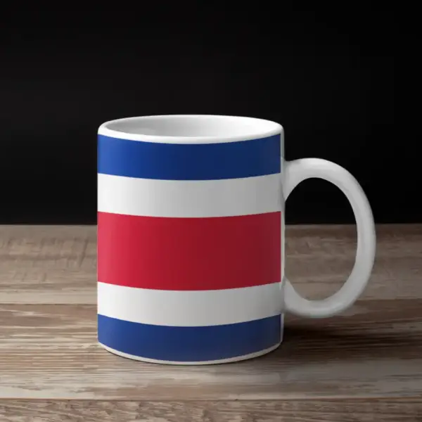 Costa Rica Flag Coffee Mug, Costa Rica's National Flag Mug - Image 2