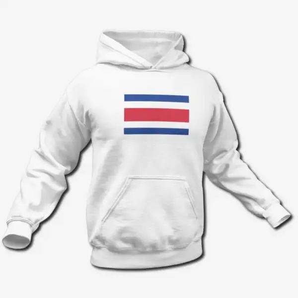 Costa Rica Flag Hoodie, Costa Rica's National Flag Hooded Sweatshirt