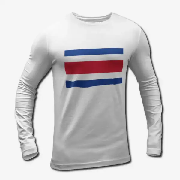 Costa Rica Flag Long Sleeve T-Shirt, Costa Rica's National Flag Long Sleeve Tee Shirt