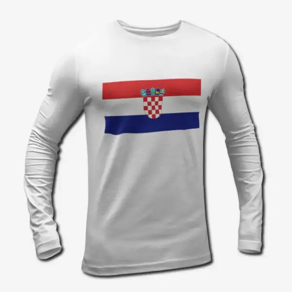 Croatia Flag Long Sleeve T-Shirt, Croatia's National Flag Long Sleeve Tee Shirt