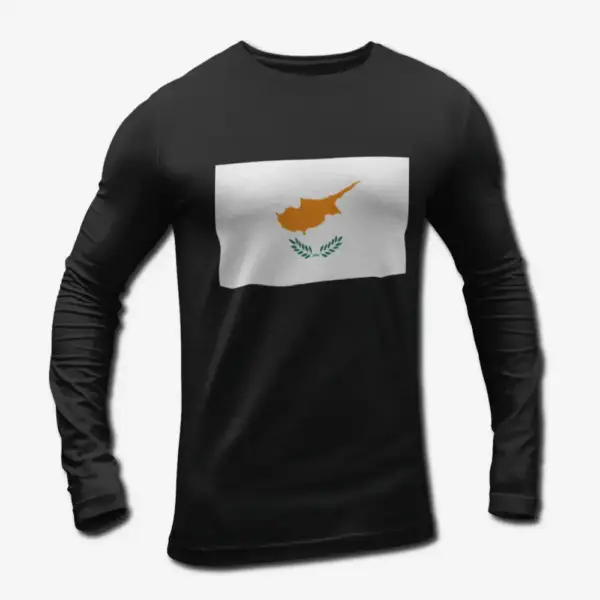 Cyprus Flag Long Sleeve T-Shirt, Cyprus's National Flag Long Sleeve Tee Shirt