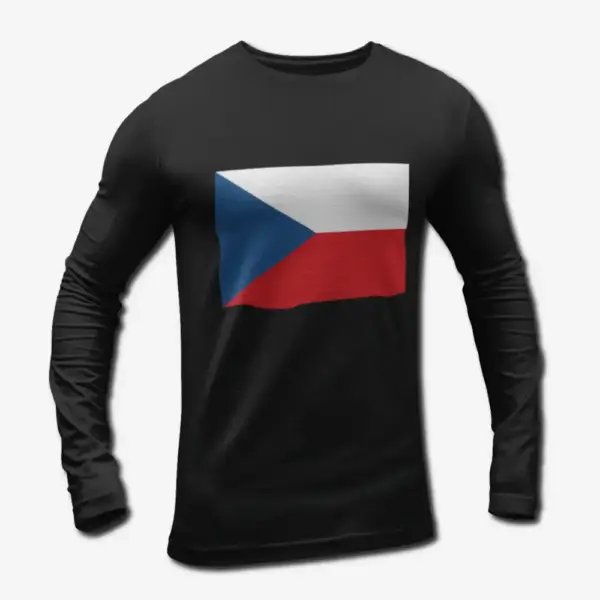 Czech Republic Flag Long Sleeve T-Shirt, Czech Republic's National Flag Long Sleeve Tee Shirt