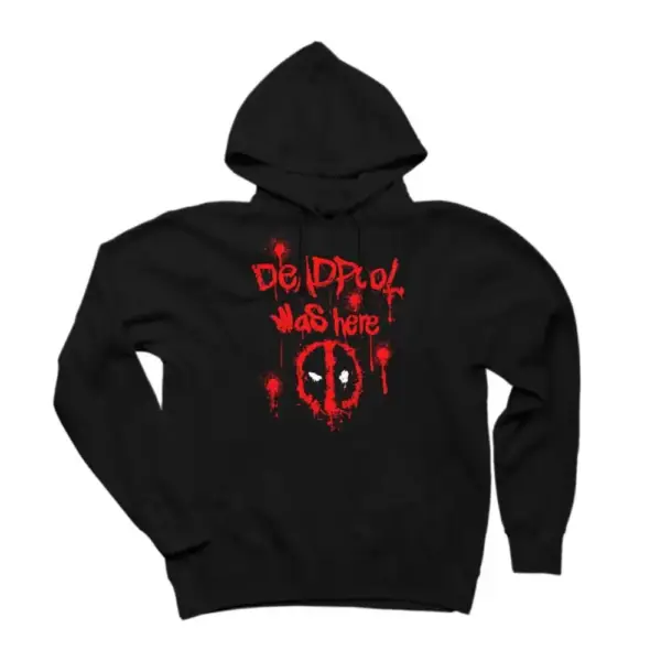 Deadpool Was Here Hoodie, Deadpool Hooded Sweatshirt