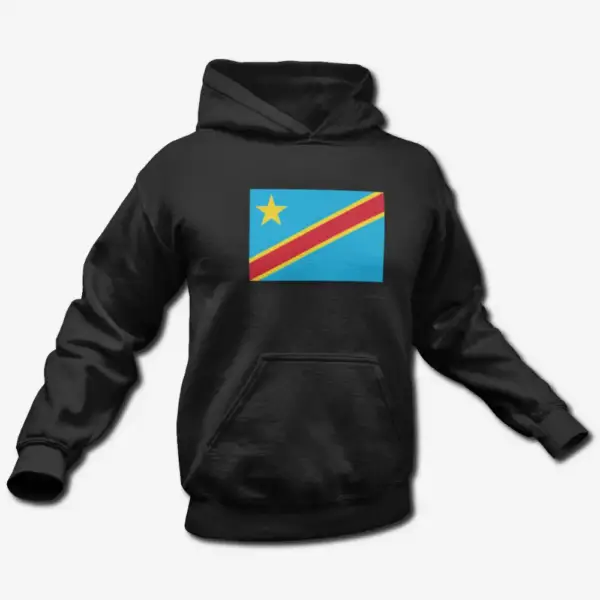 Democratic Republic of the Congo Flag Hoodie, Democratic Republic of the Congo's National Flag Hooded Sweatshirt
