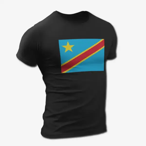Democratic Republic of the Congo Flag T-Shirt, Democratic Republic of the Congo's National Flag Tee Shirt