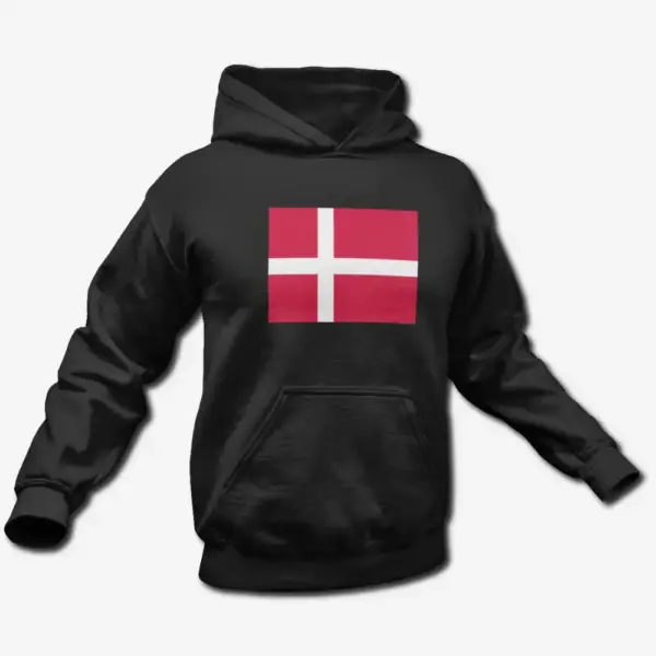 Denmark Flag Hoodie, Denmark's National Flag Hooded Sweatshirt