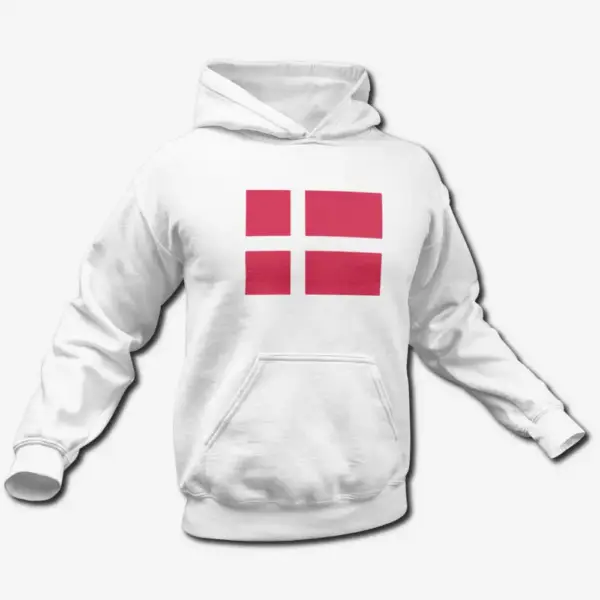 Denmark Flag Hoodie, Denmark's National Flag Hooded Sweatshirt