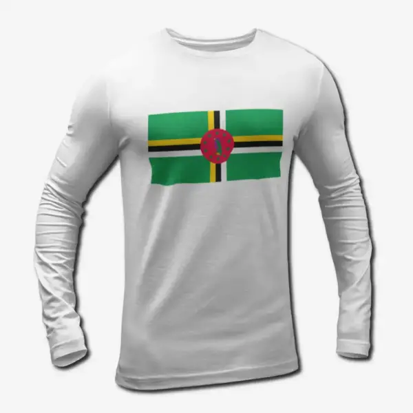 Dominica Flag Long Sleeve T-Shirt, Dominica's National Flag Long Sleeve Tee Shirt