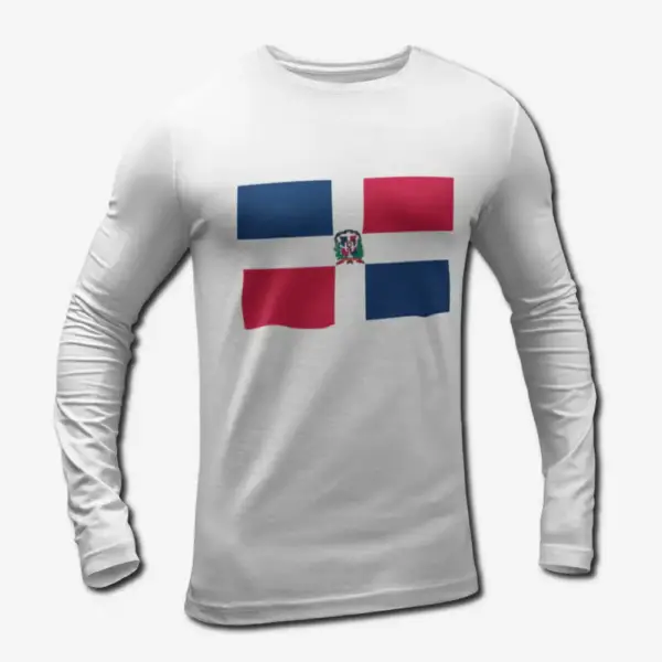 Dominican Republic Flag Long Sleeve T-Shirt, Dominican Republic's National Flag Long Sleeve Tee Shirt