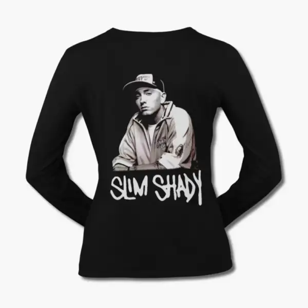 Eminem Long Sleeve T-Shirt, Eminem Slim Shady Black Longsleeve Tee Shirt - Image 2
