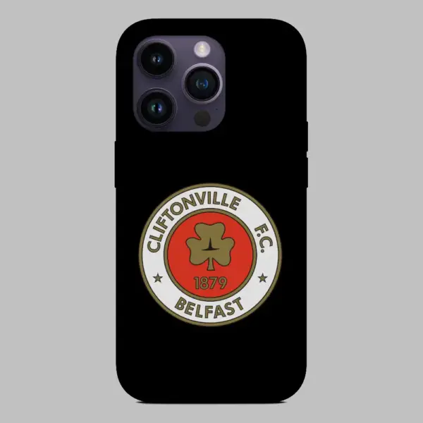 FC Cliftonville Belfast Logo iPhone 14 Silicon Phone Case