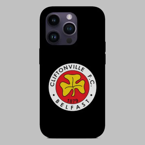 FC Cliftonville Belfast Old Logo iPhone 14 Silicon Phone Case