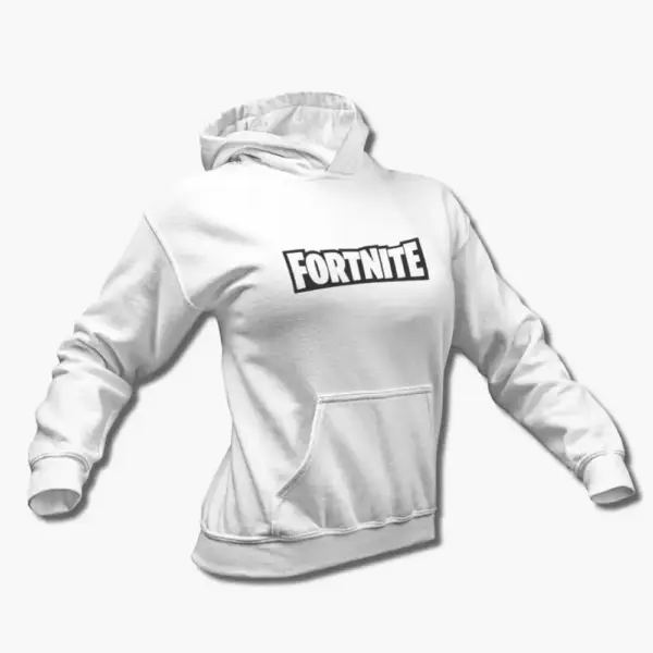 Fortnite Hoodie, Fortnite Logo White Hooded Sweatshirt
