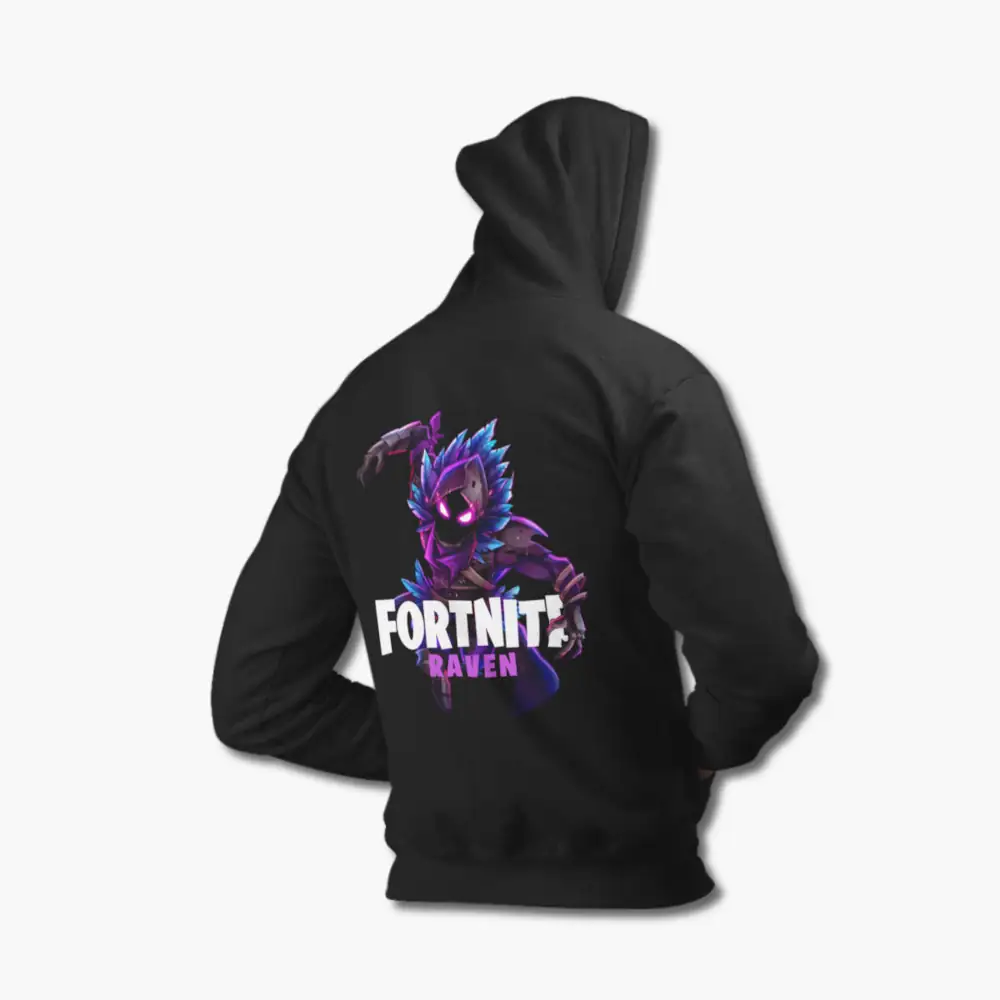 Fortnite Hoodie, Fortnite Raven Black Hoodie - Image 2