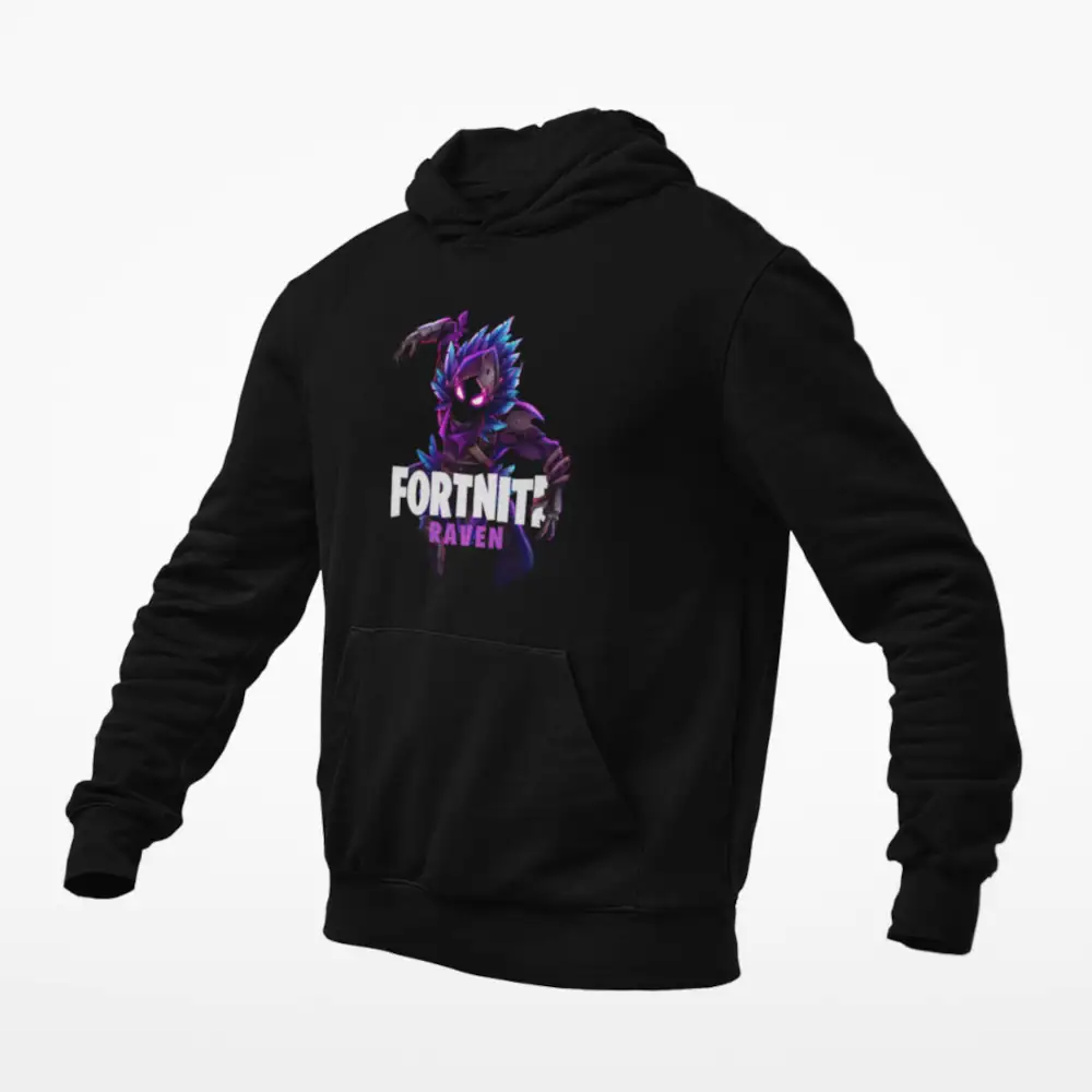 Fortnite Hoodie, Fortnite Raven Black Hoodie