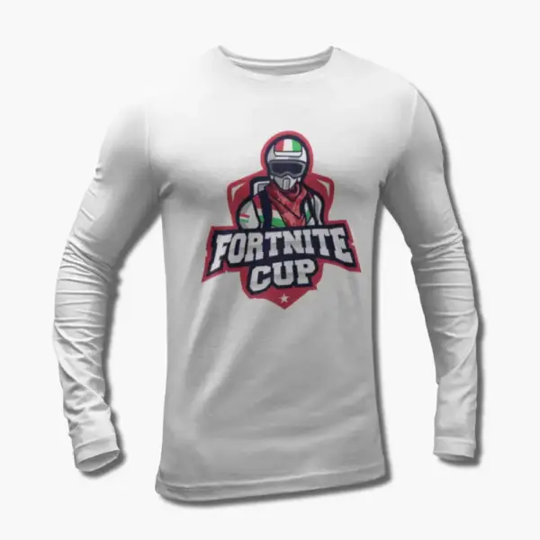 Fortnite Long Sleeve T-Shirt, Fortnite Cup White Longsleeve Tee Shirt