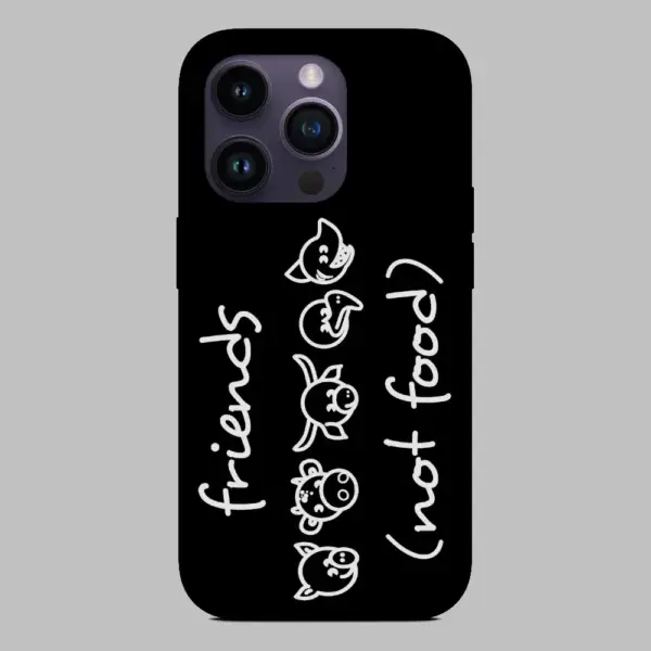 Friends Not Food Vegan iPhone 14 Silicon Phone Case