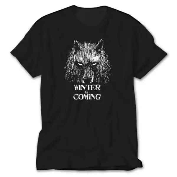 Game Of Thrones T-Shirt, Winter Is Coming Wolf Tee Shirt