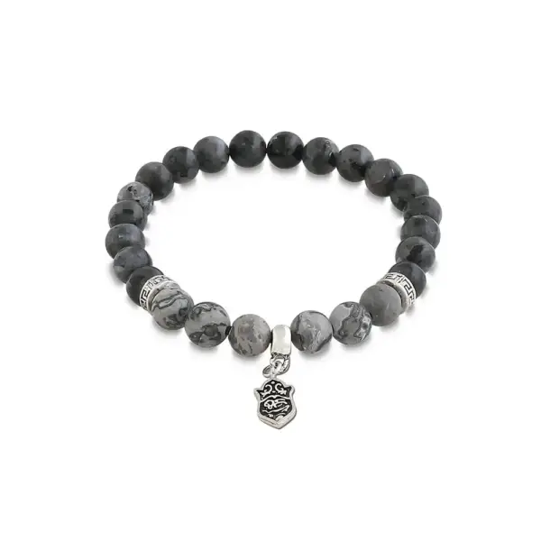 Gray Agat Natural Stone Bracelet