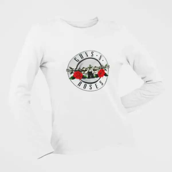 Guns N Roses Long Sleeve T-Shirt, Guns N Roses White Longsleeve T-Shirt
