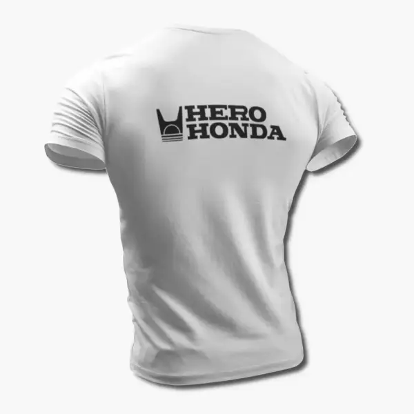 Hero Honda T-Shirt, Hero Honda Logo White Tee Shirt - Image 2