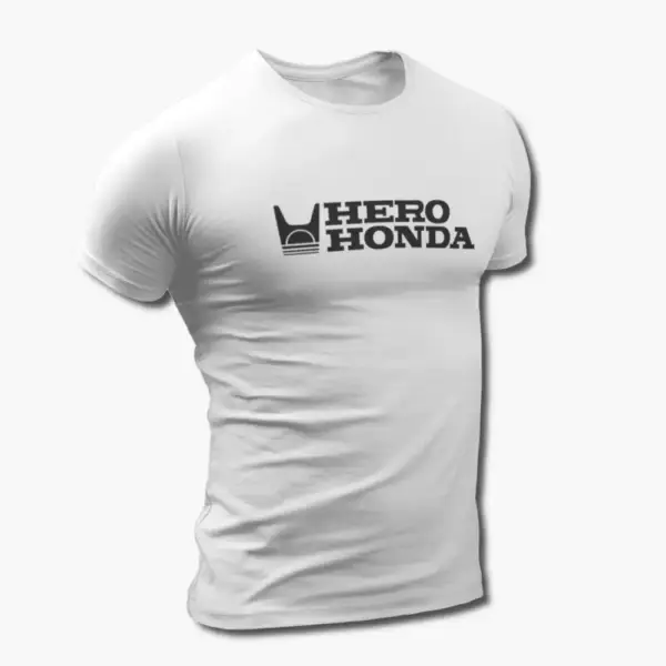 Hero Honda T-Shirt, Hero Honda Logo White Tee Shirt