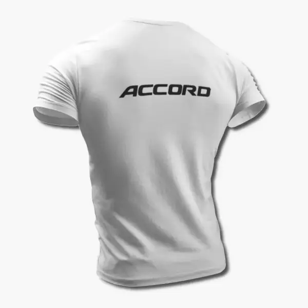 Honda Accord T-Shirt, Honda Accord Logo White Tee Shirt - Image 2