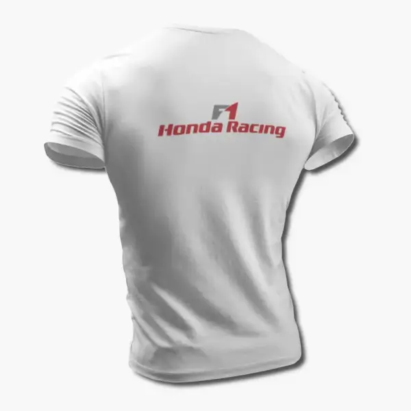 Honda F1 Racing T-Shirt, Honda F1 Racing Logo White Tee Shirt - Image 2