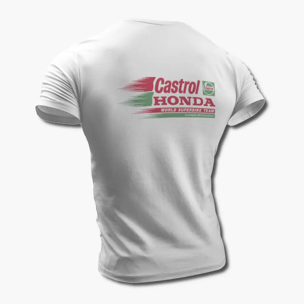 Honda T-Shirt, Honda Castrol White Tee Shirt - Image 2